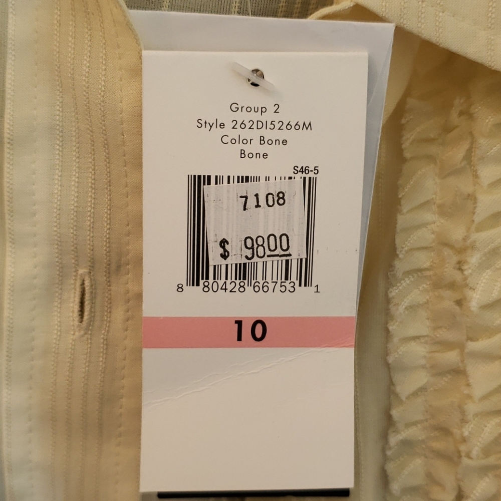 NWT Calvin Klein Ruffle Front Button Down Top 10 - Picture 6 of 6